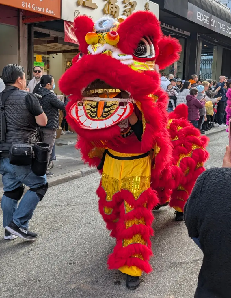 Lion Dancers along Grant Avenue in San Francisco