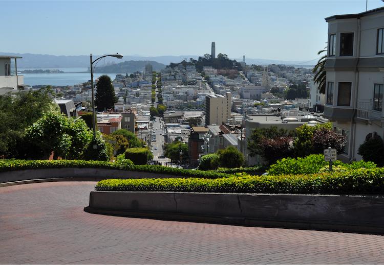 Looking down Lombard Street