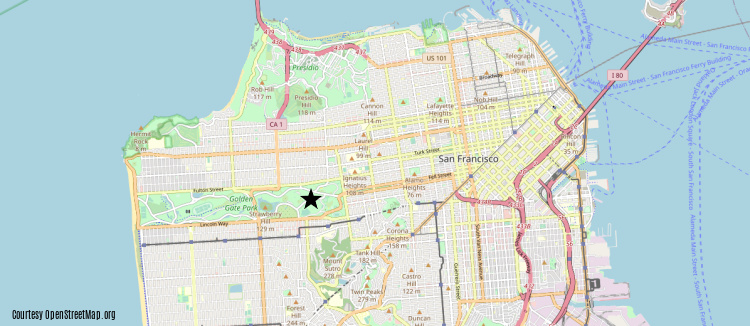 Map of the de Young Museum in San Francisco