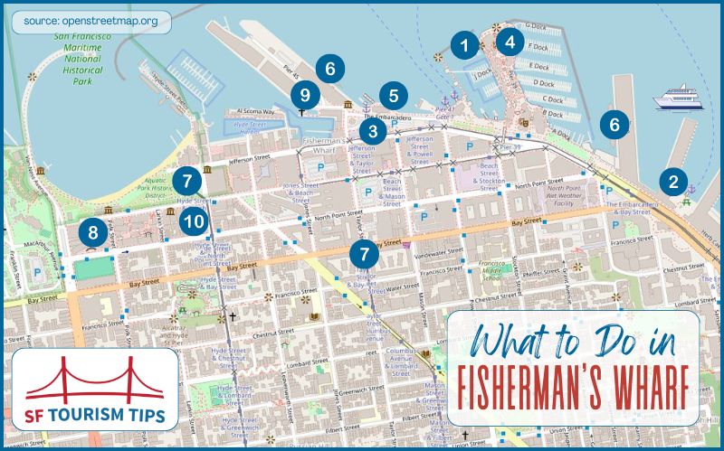 Map of things to do in Fisherman's Wharf Map of things to do in Fisherman's Wharf