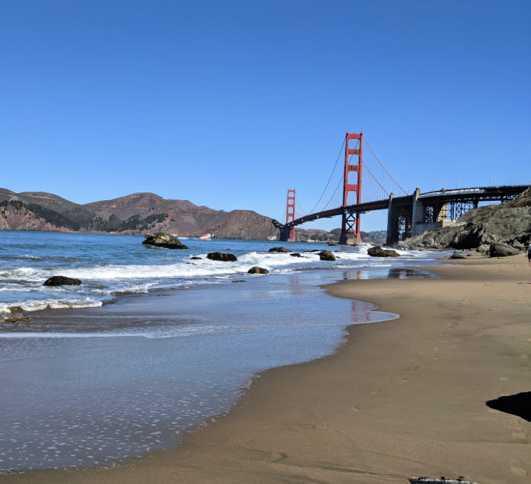 Marshalls Beach and the Golden Gate Bridge