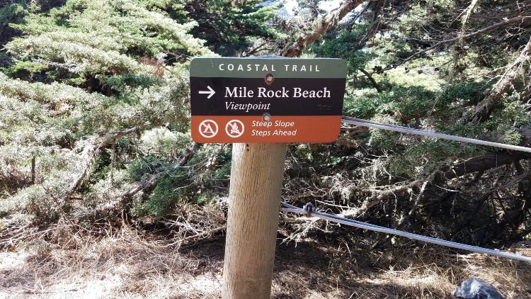 Mile Rock Beach Sign
