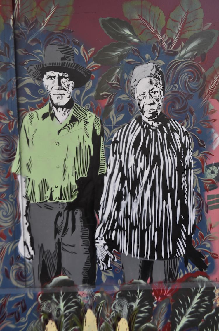 A colorful mural in SF's Mission district