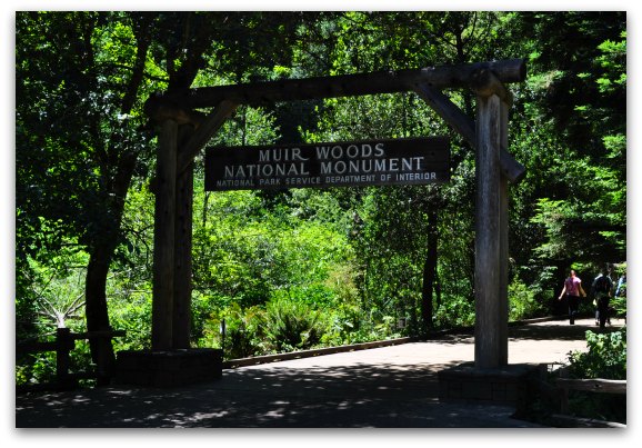 The entrance to the Muir Woods National Park near San Francisco.