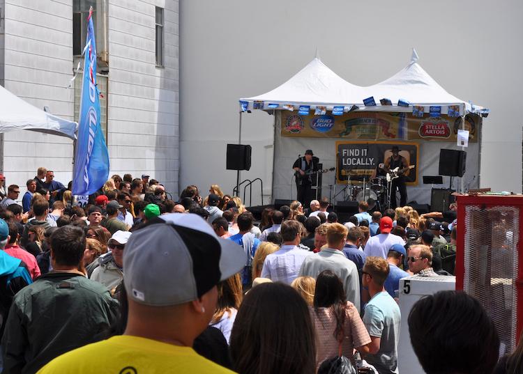 Live music performance at the North Beach Festival in San Francisco