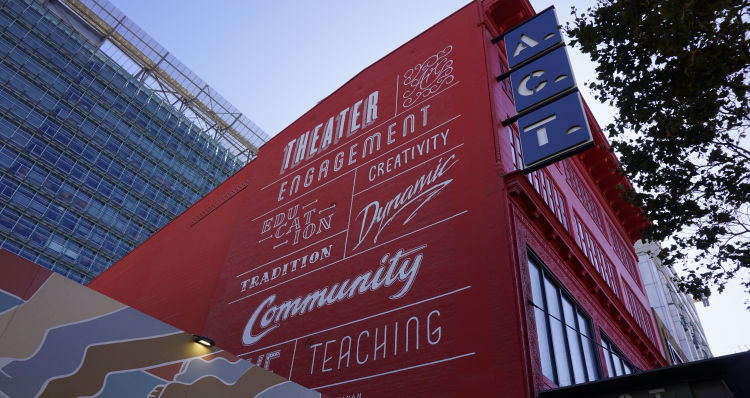 Cool mural on the side of the American Conservatory's Strand Theater on Market Street in San Francisco.