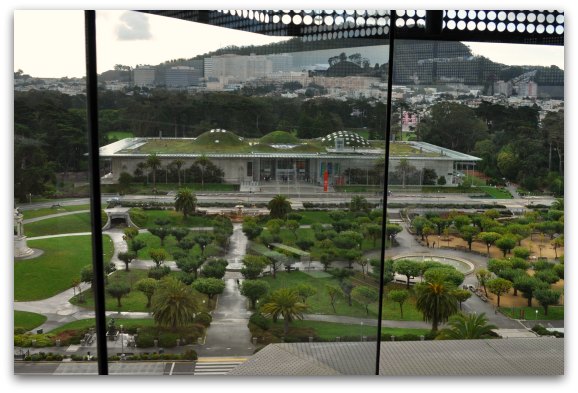 The California Academy of Sciences from the observation tower in the de Young Museum The California Academy of Sciences from the observation tower in the de Young Museum