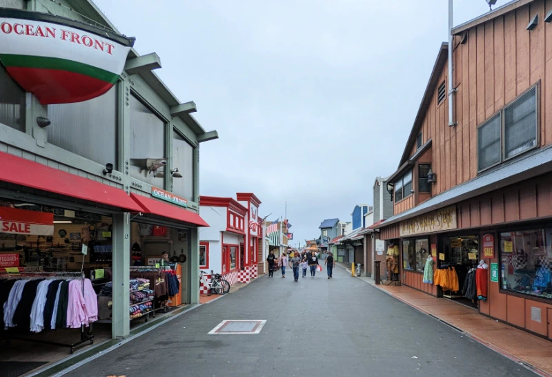 A slow day on Old Fisherman's Wharf in Monterey