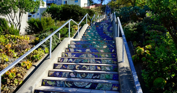 Stairs in the Sunset District in San Francisco