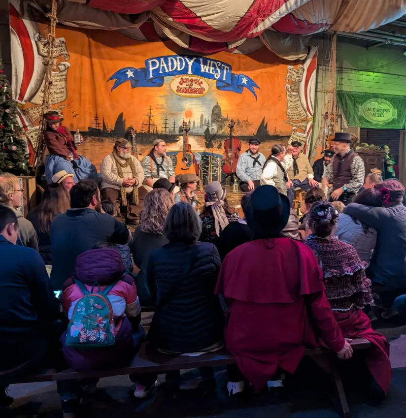 A performance at the Great Dickens Fair in San Francisco A performance at the Great Dickens Fair in San Francisco