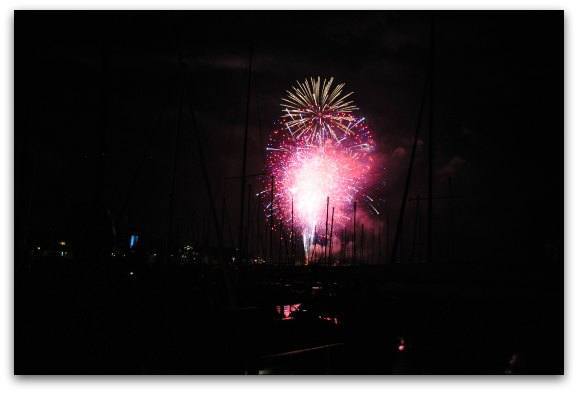 Fireworks over Pier 39 on Fourth of July