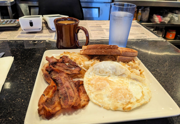 Eggs and bacon at the Pinecrest Dinner in Union Square