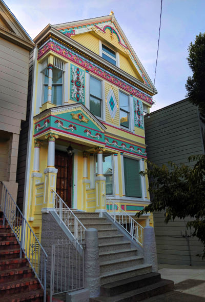 Pink and Yellow House in the Haight