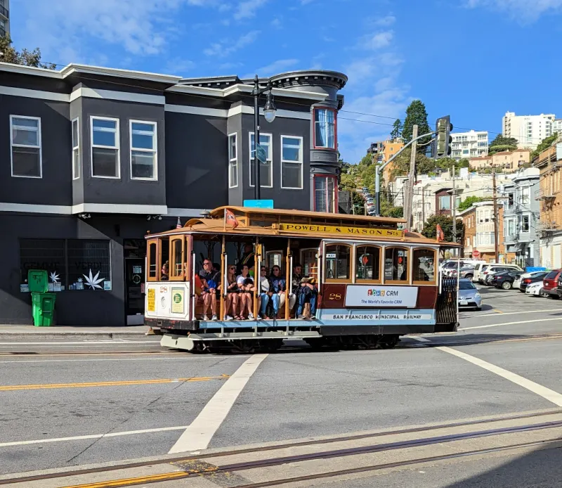Powell Mason Cable Car Cruising through North Beach Powell Mason Cable Car Cruising through North Beach