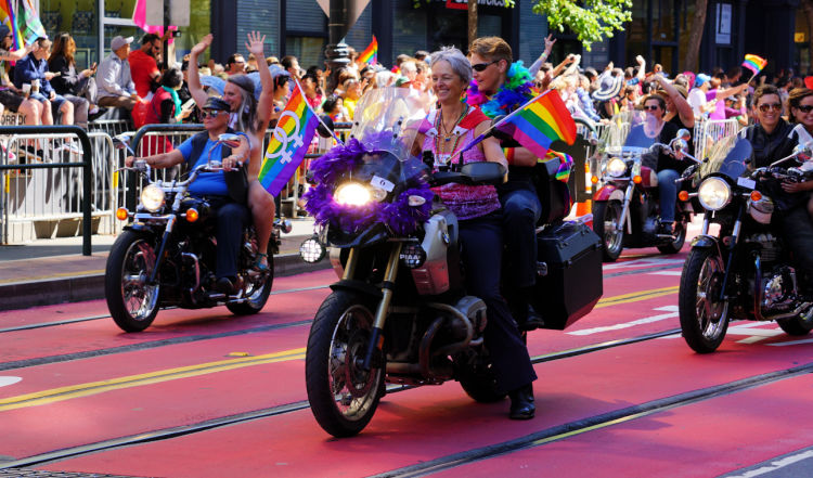 Bikers at the Pride Parade in San Francisco