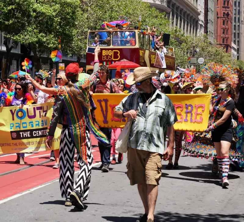 Pride Parade along Market Street in San Francisco