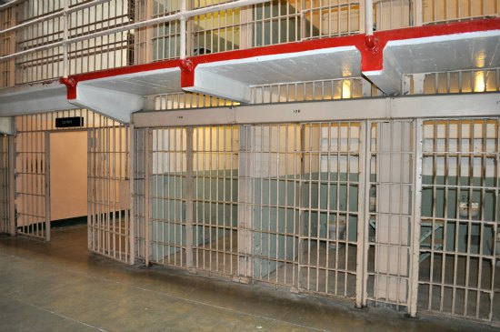 Cells during the night tour of Alcatraz Prison