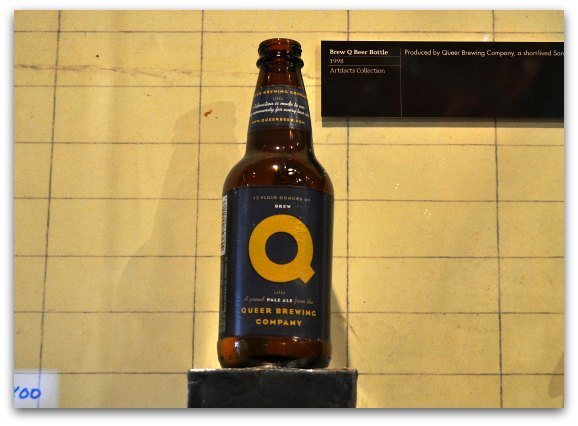 A bottle of Q Beer in the GLBT Museum. A bottle of Q Beer in the GLBT Museum.