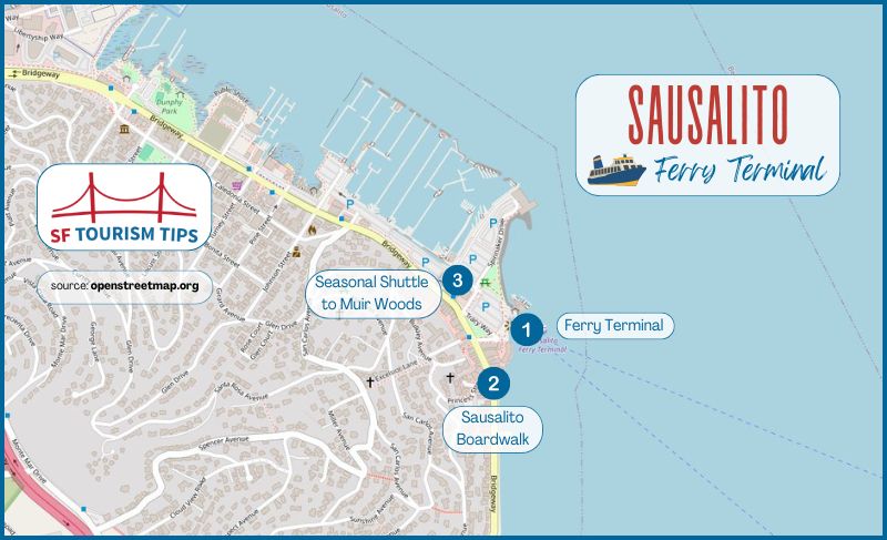 Sausalito Ferry Map