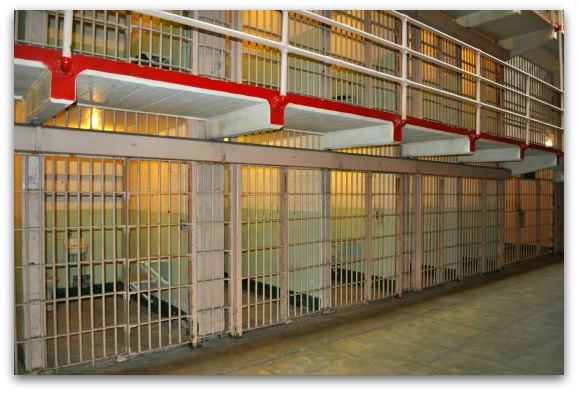 Several Alcatraz prison cells