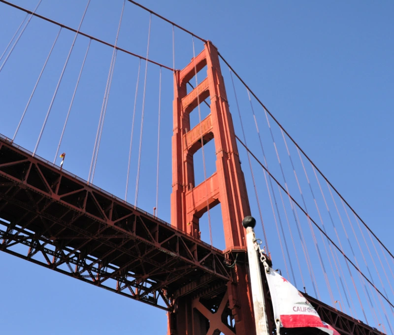 Cruising under the Golden Gate Bridge on an SF Bay Cruise Cruising under the Golden Gate Bridge on an SF Bay Cruise