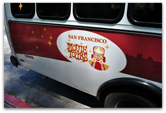 The logo on the San Francisco Movie Tour bus