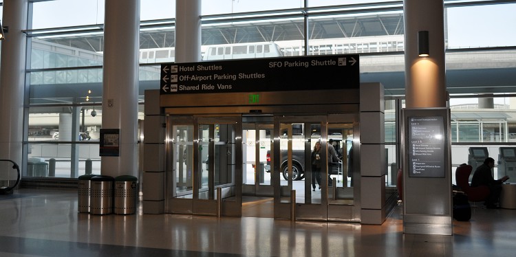 Sign showing how to get from SFO to SF