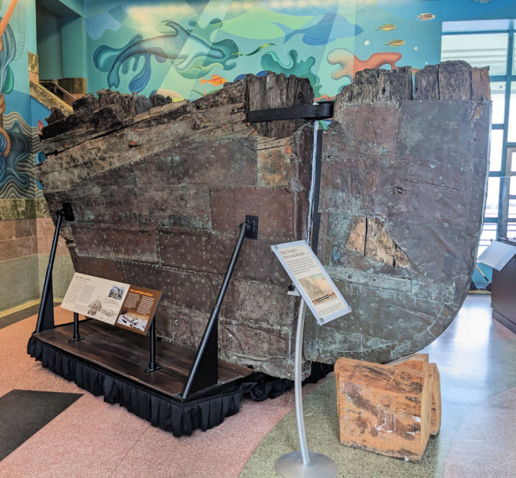 Ship pieces inside the Maritime Museum in San Francisco
