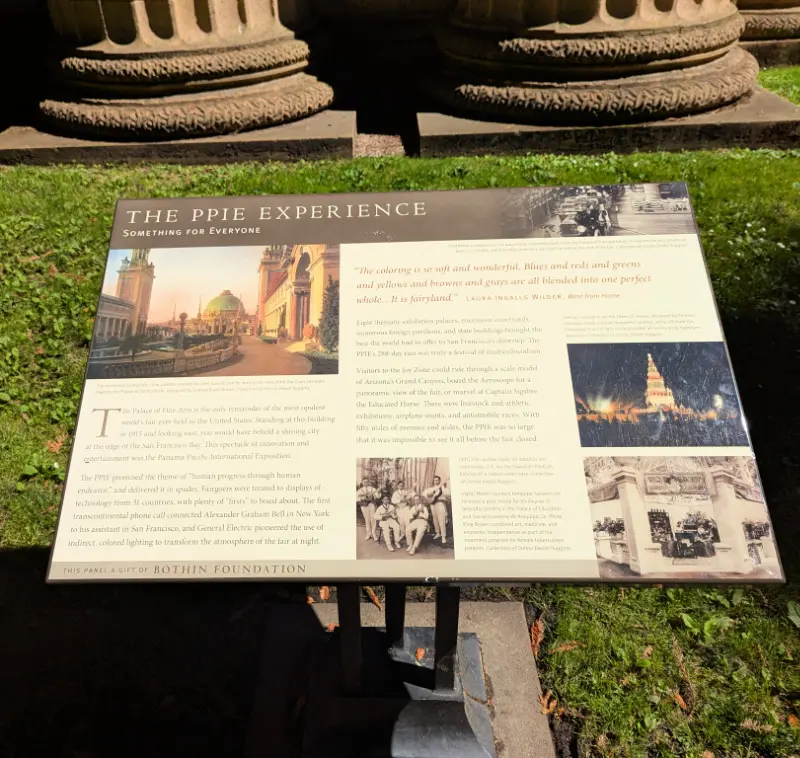 Signage at the Palace of Fine Arts