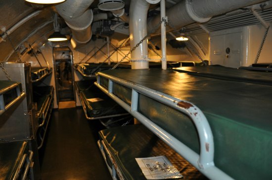 The sleeping area in the USS Pampanito Submarine in SF