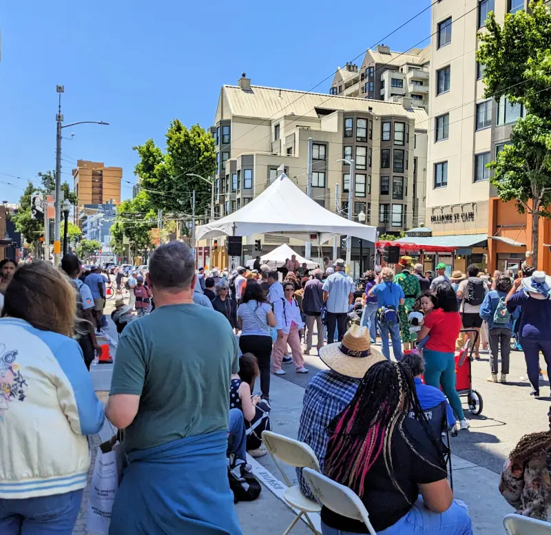 Fillmore Jazz Festival stage at Fillmore and Eddy