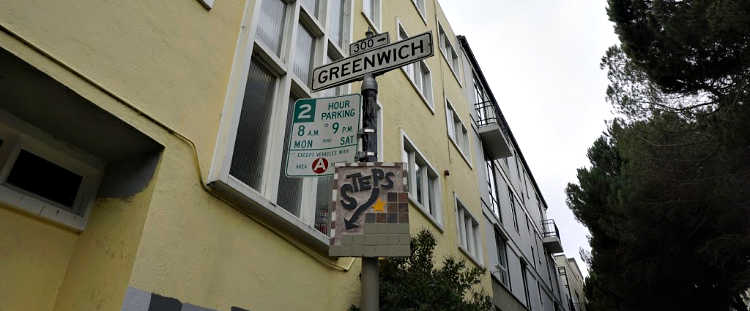 Steps Sign Along the Greenwich Stairs