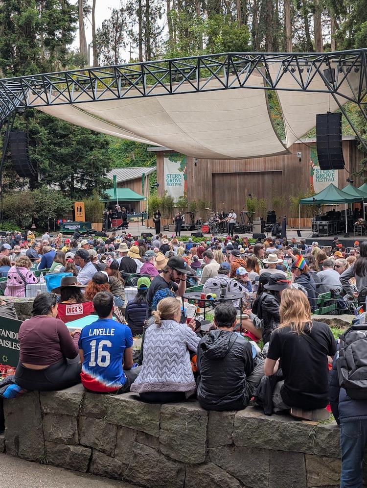 A view of the stage at the beautiful Stern Grove amphitheater in San Francisco