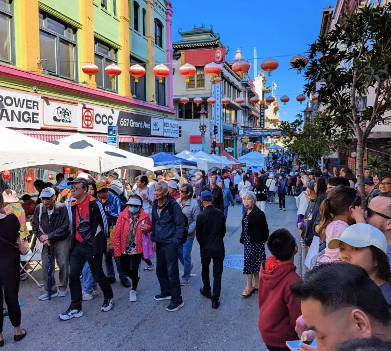 A look at the busy street fair in Chinatown.