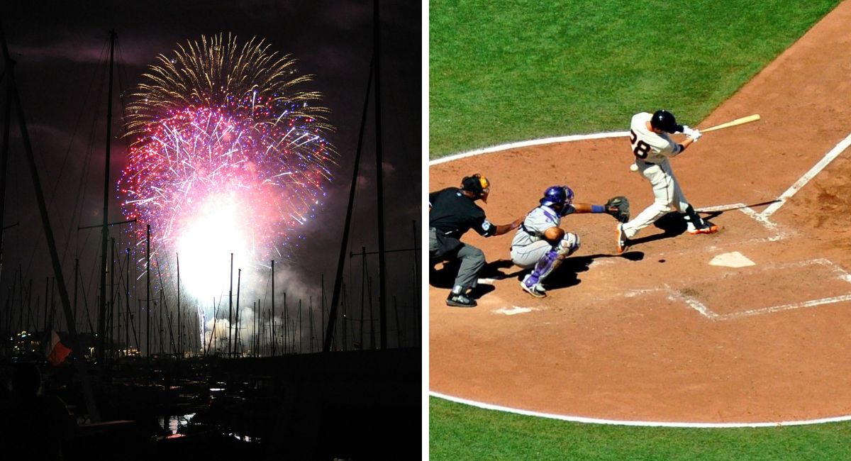 Summer events in San Francisco with Fourth of July fireworks and Giants baseball.