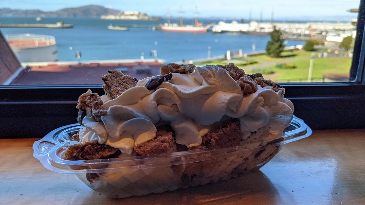 Ice cream sundae at Ghirardelli Square.