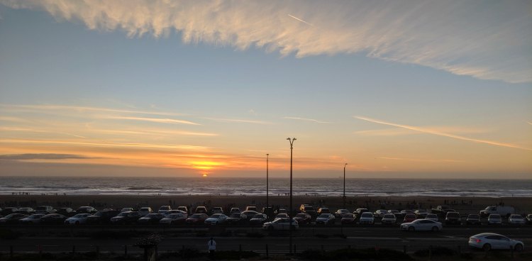 Sunset over Ocean Beach from Beach Chalet