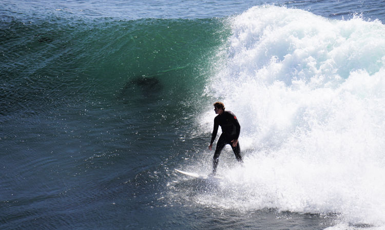 Surfer near Santa Cruz Surfer near Santa Cruz