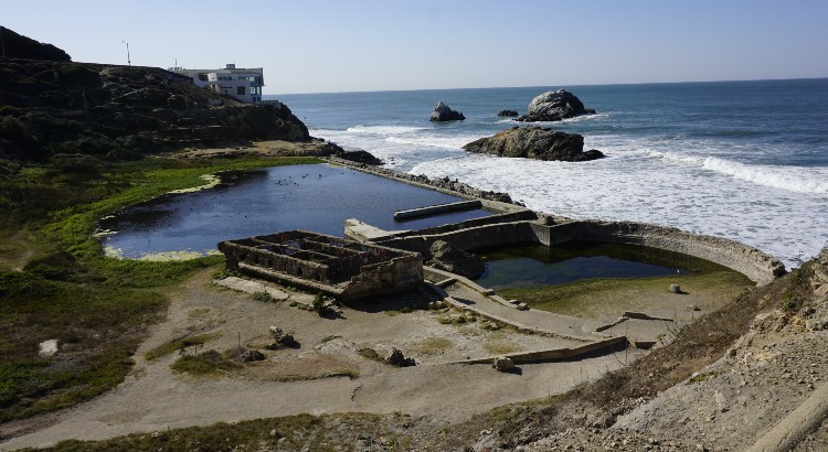Sutro Baths with Cliff House in background