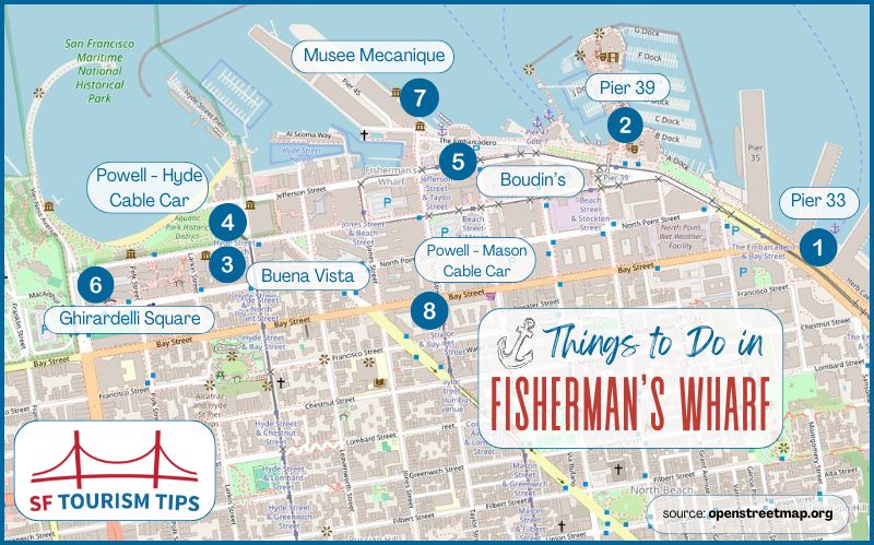 Map of Things to do in Fisherman's Wharf