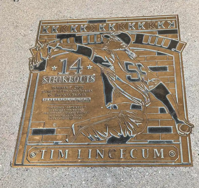 Tim Lincecum Plaque for his 14 strikeouts Tim Lincecum Plaque for his 14 strikeouts