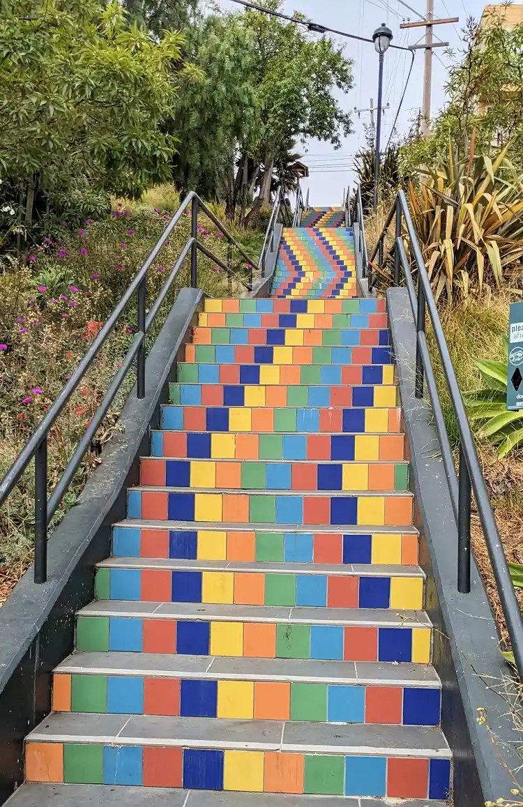 Colorful tiled Tompkins Steps in San Francisco