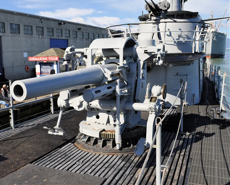 Top guns on submarine in San Francisco