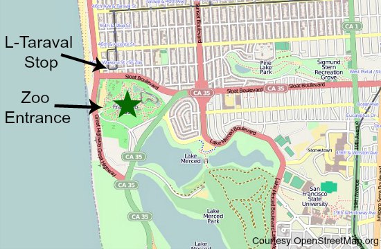 San Francisco Zoo Map - Transit Map To Sf Zoo 