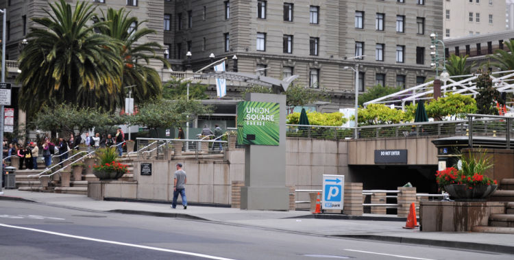 Underground parking garage on Union Square
