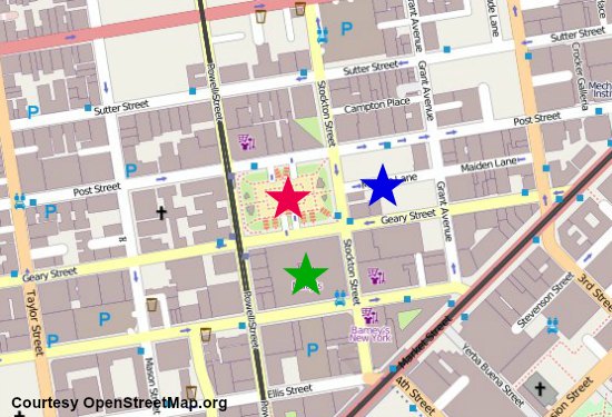 Union Square San Francisco Map Union Square San Francisco Shopping: Top Places To Shop