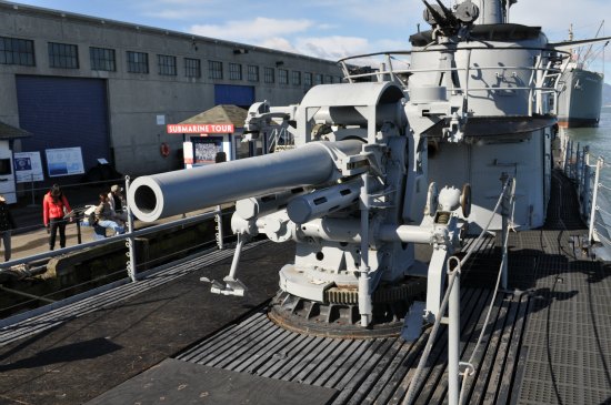 The upper deck of the USS Pampanito in Fishermans Wharf SF