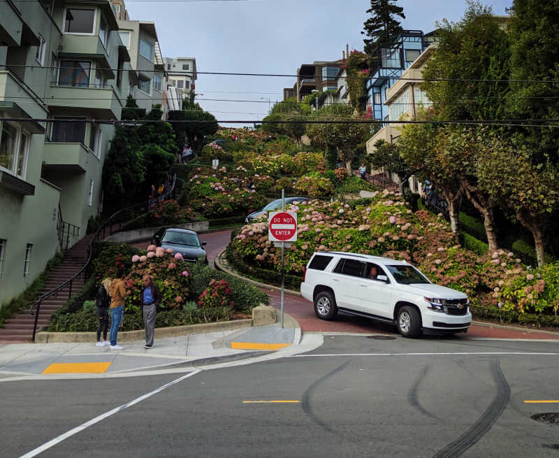 View of Lombard Street from the Bottom