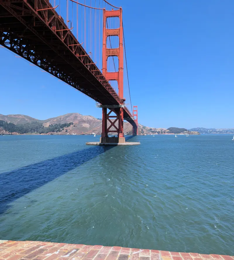 Views of the Golden Gate Bridge from the top of Fort Point