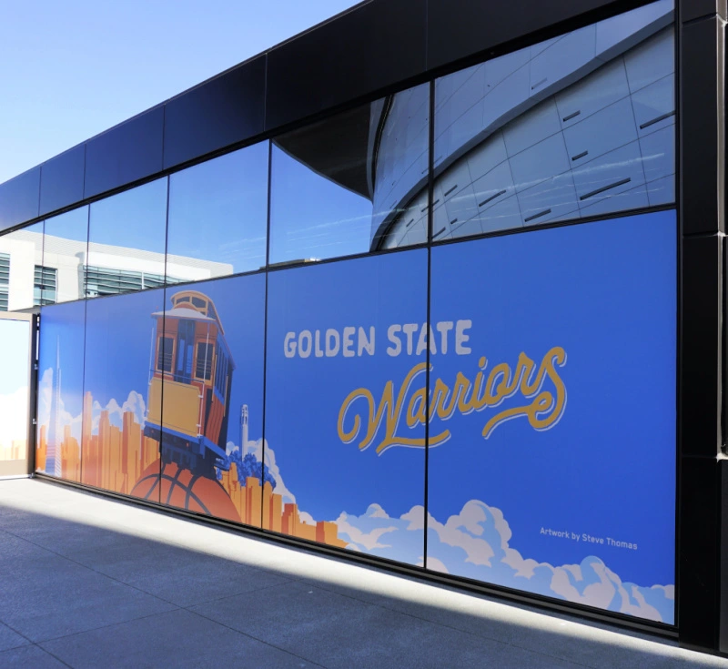 Artwork outside the Chase Center for the Golden State Warriors